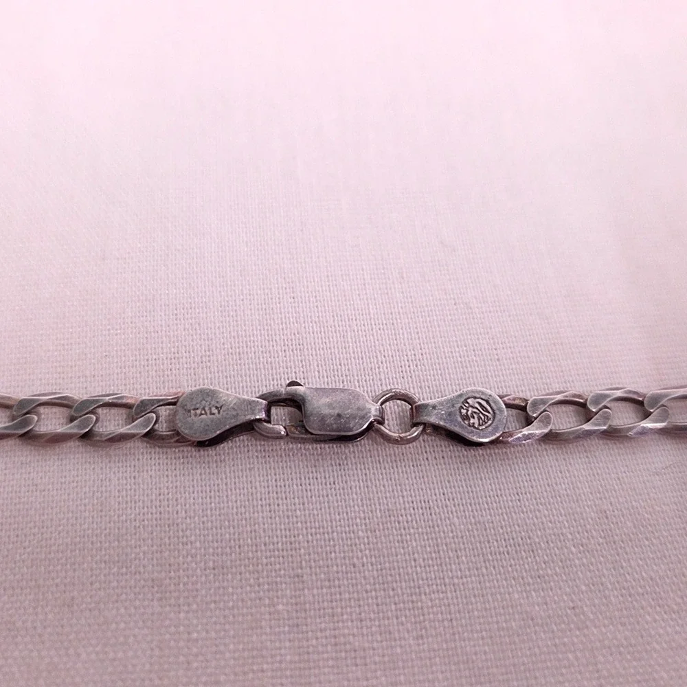 925 Sterling Silver Italy Curb Chain Necklace 30